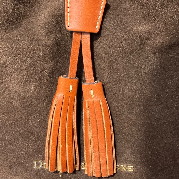 Dooney & Bourke Chocolate Suede Drawstring Bucket Bag - Picture 4 of 16